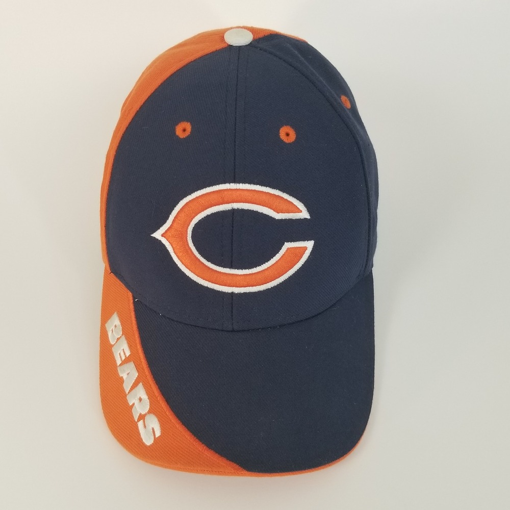 NFL Team Apparel Hat Mens OS Navy Orange Chicago Bears Baseball Cap Embroidered